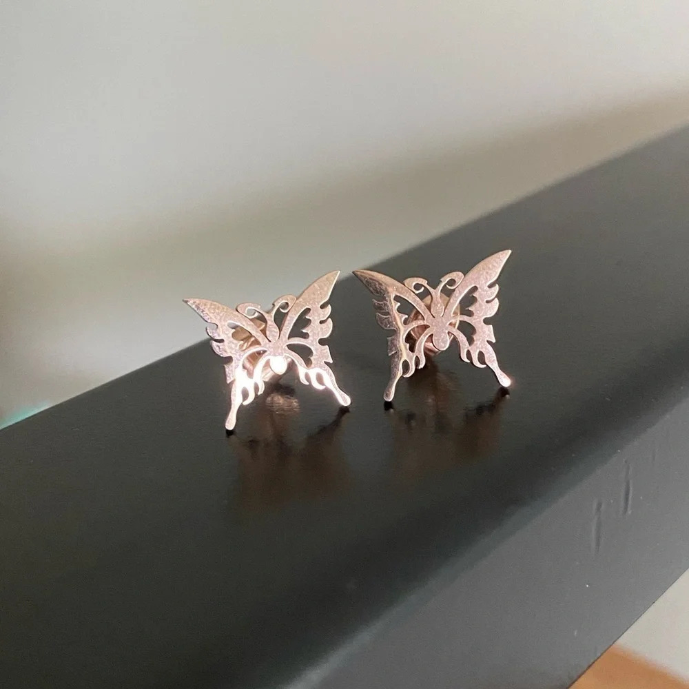 Rose Gold Butterfly 🦋 Stud Earrings